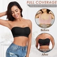 thumbnail image 3 of Strapless Bra for Women Non-Slip Silicone Wireless Bandeau Bras Seamless pads Bralette Tube Top Bra,Clear Bra Straps Included, 3 of 7