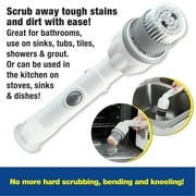 Bell+Howell Scrubtastic Max Spin Scrubber Rechargeable Spin Scrubber Multipurpose Cordless Power Electric Cleaner with 2 Brush Heads