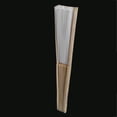 thumbnail image 3 of 10 Pcs 21cm White Color Fabric Hand Fan, Silk Hand Fan Wedding Party, 3 of 5