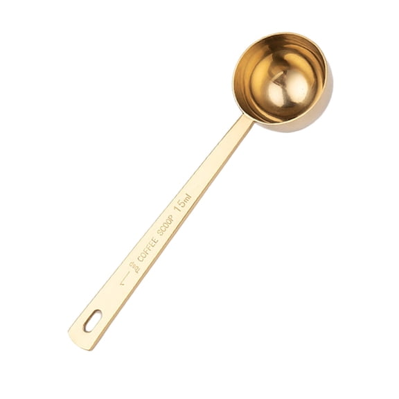 Long Handle Stainless Steel Measuring Spoon for Ground Coffee Loose Tea Milk Frothing and Precise Kitchen Ingredients