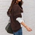 thumbnail image 6 of IROINNID Reduced Womens Sweater Round Neckline Pullover Sweater Color Block Loose Mid-Length Long Sleeve Patchwork Sweater Top, 6 of 6