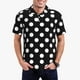 thumbnail image 1 of Balery Black and White Polka Dot Camisa Polo de Hombre con Estampado, de Manga Corta y Tejido Medio, Camisa Tipo Golf Polo-Small, 1 of 6