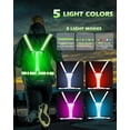 thumbnail image 3 of Chaleco reflectante LED Zacro recargable de alta visibilidad verde, 3 of 7