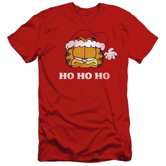 Garfield Ho Ho Ho S/S Adult 30/1 T-Shirt Red