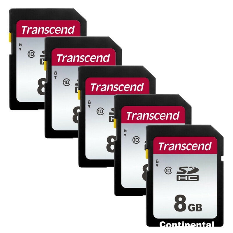5 PACK Transcend TS8GSDHC10 5 x 8GB SDHC Class 10 Flash Memory Card