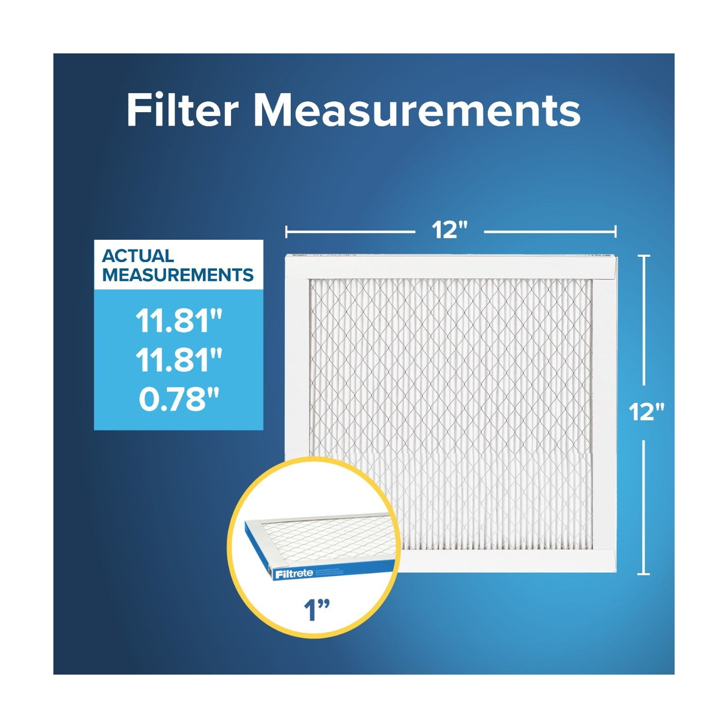 Filtrete 12x12x1 HVAC Furnace Air Filter, MPR 1900 MERV 13, Premium Allergen, Bacteria and Virus, 6 Pack