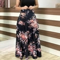 thumbnail image 4 of Women‘s Floral Maxi Dress Long Sleeve Patchwork High Waist A Line Dresses Casual Fall Boho Dress with Pockets, 4 of 7