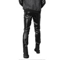 thumbnail image 3 of (BLACK-33)Men's Stretch Slim Moisture Resistant Leather Pants, Performance Leather Pants, 3 of 4