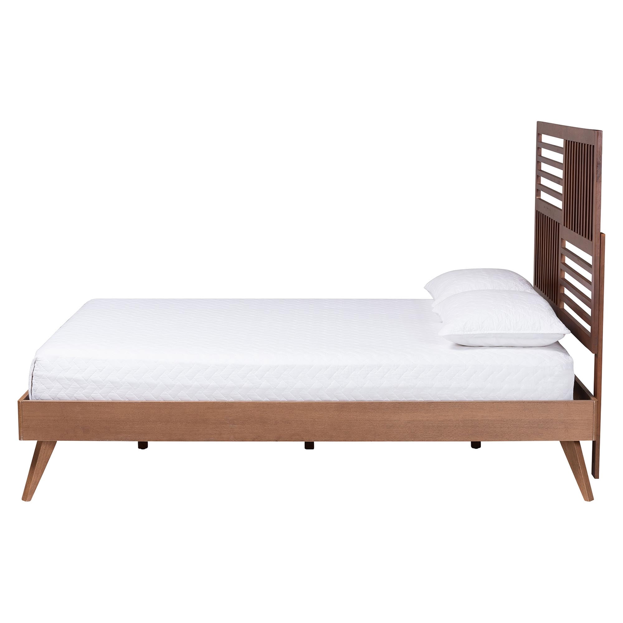 Baxton Studio Gemma Mid-Century Platform Bed, King, Ash Walnut