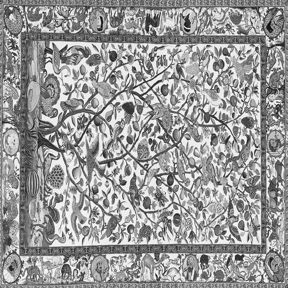 Ahgly Company Indoor Square Persian Gray Traditional Area Rugs, 6' Square