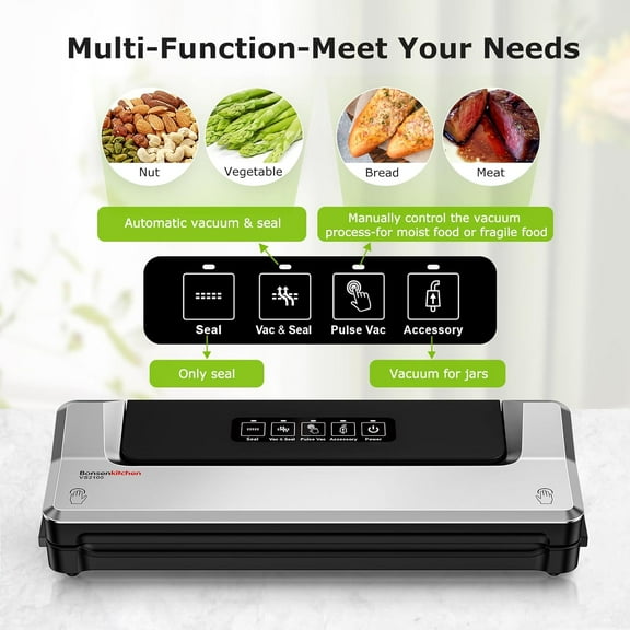 Updated 2025 Vacuum Sealer 40 Vacuum Bags, Fast-Compact Food Sealer with External System