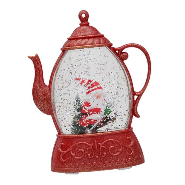 Lámpara LED navideña con forma de tetera, adorno decorativo para mesa, centro de mesa, ventana festiva Trineo de Papá Noel