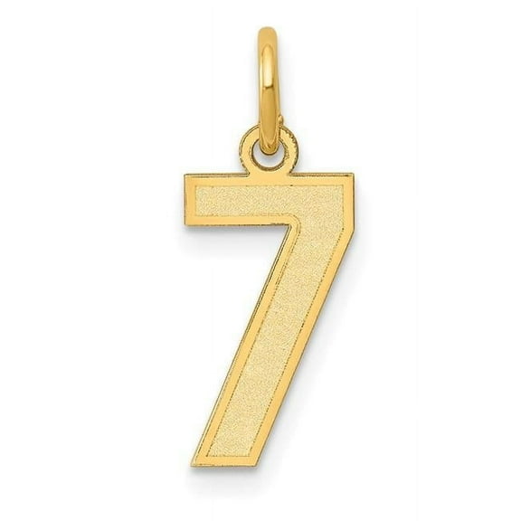 Finest Gold 14K Yellow Gold Small Satin Number 7 Charm