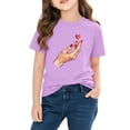 thumbnail image 5 of Piuwrlz Girl Graphic Shirts Tops Girls Short T-Shirts Sleeve Cotton Pullover Purple Size 5 Years, 5 of 10
