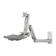 Amer Networks Sit-Stand Swing Arm Wall Mount Computer Workstation System, Gray