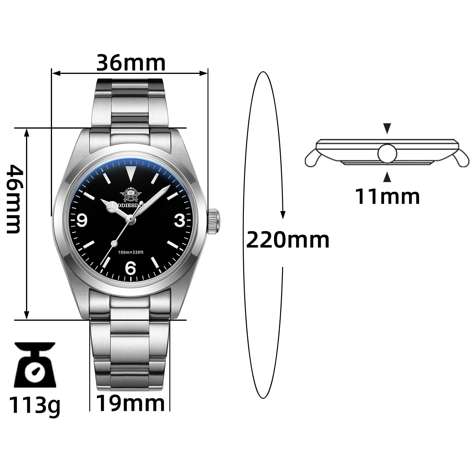 ADDIESDIVE Men's Diver Quartz Watch - 100M Waterproof Stainless Steel Watch with Sapphire Crystal, BGW9 Luminous & Japanese VH31 Movement Luxury Watches for Men