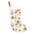 thumbnail image 2 of Disketp Donut Sloth Christmas Stockings, Xmas Stocking for Family Holiday Season Décor, Personalized Holiday Indoor Decorations, 2 of 7
