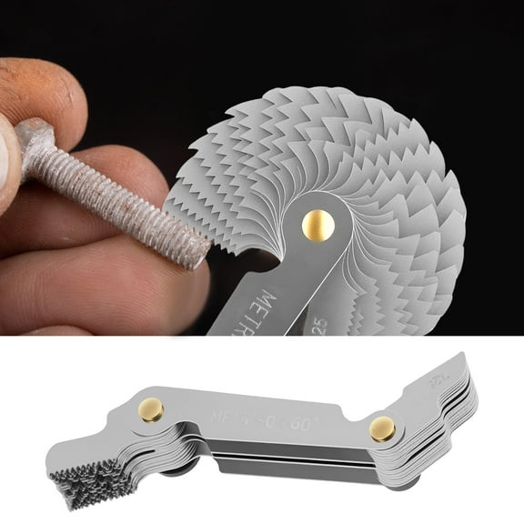 US Screw Gauge Easy to Use Solid Thread Pitch Gauge Smooth Metric Imperial Screw Gauge Easy to Read Stainless Steel Thread Gauge for Industrial Measurement