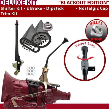 American Shifter 4L80E Shifter Kit Black 10 in. E Brake Trim Kit Dipstick for EF5F4