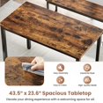thumbnail image 4 of 3 Piece Dining Room Table, Kitchen Dining Table Set with 2 Benchs for Apartment Breakfast Nook and Samll Space, Brown, 4 of 10