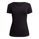 thumbnail image 5 of Camiseta básica ajustada de manga larga y cuello en V para mujer, de rayón elástico/spandex - S-L, 5 of 6