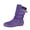 Purple, variant on Womens Boots Round Toe Slouch Flat Heel Boot Casual Slip On Ankle Boots with Adjustable Buckle