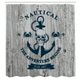thumbnail image 3 of Ambesonne Nautical Shower Curtain, Anchor Skull Sea, 69"Wx70"L, Beige Navy Blue, 3 of 5