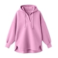 thumbnail image 4 of Vmvidoty Womens Oversized Hoodies Long Sleeve Sweatshirts Hooded Pullover Shirt Casual Tops with Pockets Pink 3XL, 4 of 6