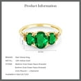 thumbnail image 5 of Gem Stone King 10K Yellow Gold Green Simulated Emerald and Diamond Accent 3-Stone Engagement Ring | 1.59 Cttw | Three Stone Wedding Anniversary Gold Promise Ring for Women (Size 6), 5 of 5
