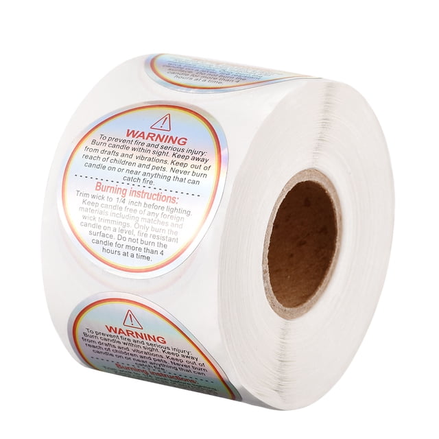 Etiquetas de advertencia para velas Uxcell de 1.5 pulgadas, 500 piezas, 1 rollo