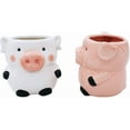 thumbnail image 4 of Cotta Planters Pig Succulent Planter Set, 2-Pack Mini Ceramic Animal Pots for Small Plants, Pink & White, 4 of 6