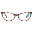 thumbnail image 3 of 3 Pairs of Cat Eye Red Floral Print Reading Glasses Blue Light Blocking Ladies Readers Spring Hinge Presbyopia Glasses +3.50 for Women, 3 of 7