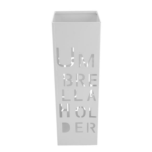 White Iron Hollowed Umbrella Storage Basket Stand Holder Rack