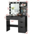 thumbnail image 6 of WALYWIK GlowSol Makeup Vanity Desk with Lights, Vanity Desk with Mirror & Lights, Vanity Table with Charging Station, 4 Drawers, 3 Lighting Colors,3-Tier Open Storage Shelves, Black, 6 of 6