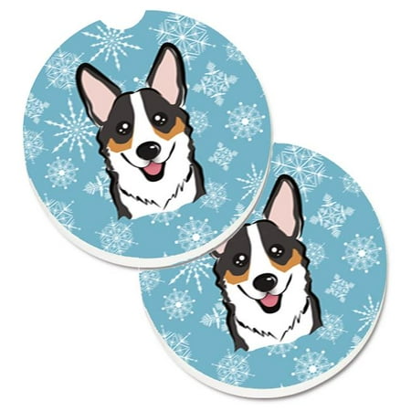

Snowflake Tricolor Corgi Set of 2 Cup Holder Car Coaster