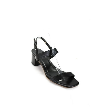 

Everlane Womens Leather Double Strap Block Heel Sandals Black 8.5