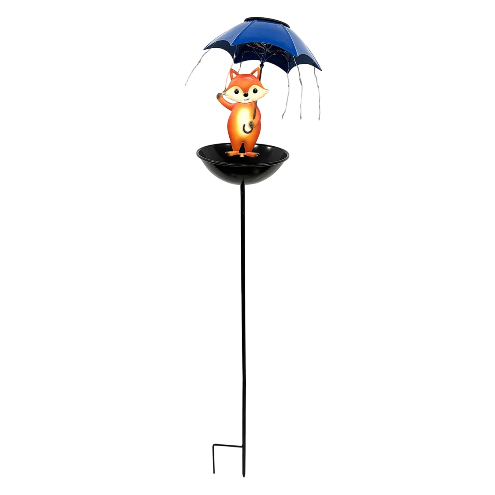 Solar Bird Feeder Fox Garden Stake Decor Outdoor Solar Light Yard Art Ornament Wild Bird Feeder for Backyard Patio Pathway Lawn 1 Pack