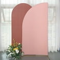 thumbnail image 5 of BalsaCircle 7x3 feet Dusty Rose Matte Fitted Spandex Half Moon Wedding Arch Backdrop Stand Cover Party Events Decorations, 5 of 8