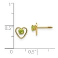 thumbnail image 4 of 14k Madi K 3mm Genuine Peridot Birthstone Heart Earrings, 4 of 5
