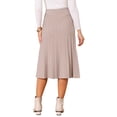 thumbnail image 3 of INSPIRE CHIC Women's Pleated Skirts High Waist Stretchy A Line Ribbed Knit Sweater Midi Skirt Fall Winter Outfits XL Dark Khaki, 3 of 6