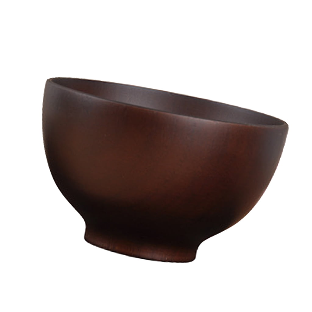 Home Round Bowl Wood Bowl - Japanese style Natural Wood Rice Salad Bowl