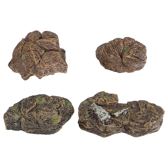 PBPBOX 4Pcs Artificial Rocks For Landscaping PVC Simulation Stones For Miniature Garden Decor