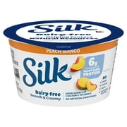 Silk Dairy Free, Peach Mango Plant Based, Soy Milk Yogurt Alternative Container, 5.3 oz