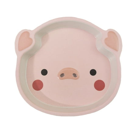 

HEMOTON Resin Baby Dinner Plate Catoon Toddler s Cutlery Practical Baby Tableware