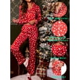 thumbnail image 2 of Avidlove Women's Christmas Satin Pajamas Set Long Sleeve Sleepwear Soft Button Down Pj Set 2 Piece Loungewear S-XXL, 2 of 7