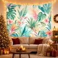 thumbnail image 3 of Tropical Hibiscus and Leaves Tapestry Wall Hanging, 3 of 7