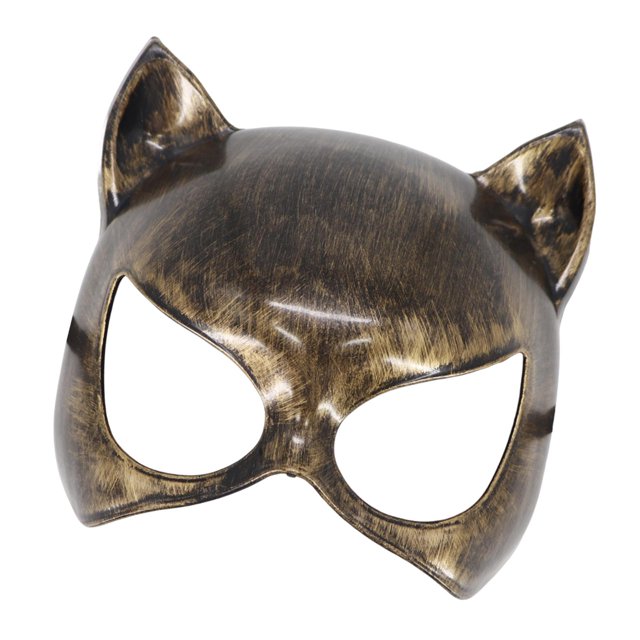 Máscara de gato, máscara de ojos, máscara de animal de Halloween para mascaradas, juego de rol, club nocturno Oro