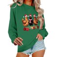 thumbnail image 3 of Feancey Christmas Sweatshirt Women Cute Chicken Xmas Shirt Funny Chicks Print Crewneck Sweatshirts Winter Fleece Lined Pullover Tops Green L, 3 of 7