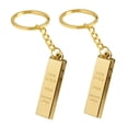 thumbnail image 1 of 2X Anillo Cadena de Llave Pendiente Barra de Tono de Oro en Miniatura 9999 Falso, 1 of 2