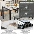 thumbnail image 5 of PORKISS Dining Room Table Set, 3-Piece Breakfast Nook Dining Set with Benches, Modern Faux Marble Tabletop, Upholstered Velvet Benches, Metal Frame, White + Gray + Black, 5 of 12